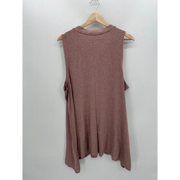 Logo by Lori Goldstein Button front Cardigan Long Tunic Sleeveless Pockets 2X - Picture 2 of 7